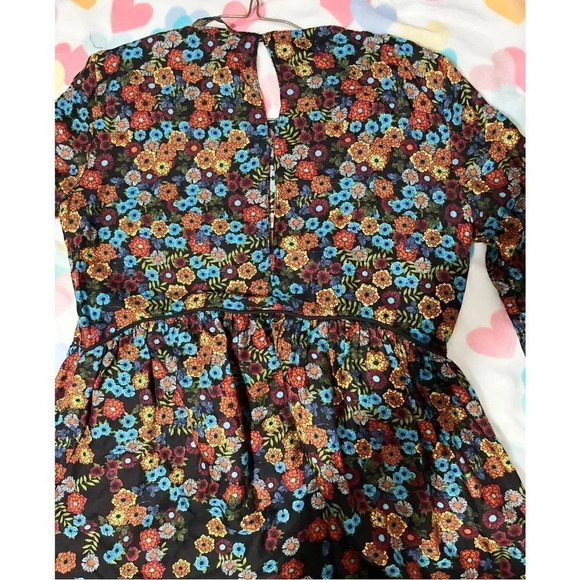 Zara babydoll floral colorful long sleeve dress Size S - Picture 10 of 13